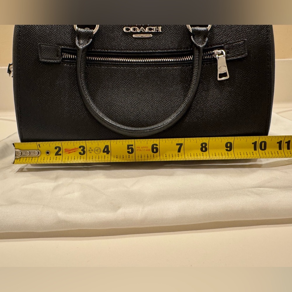 Coach Black Leather Rowan Satchel - Picture 6 of 7